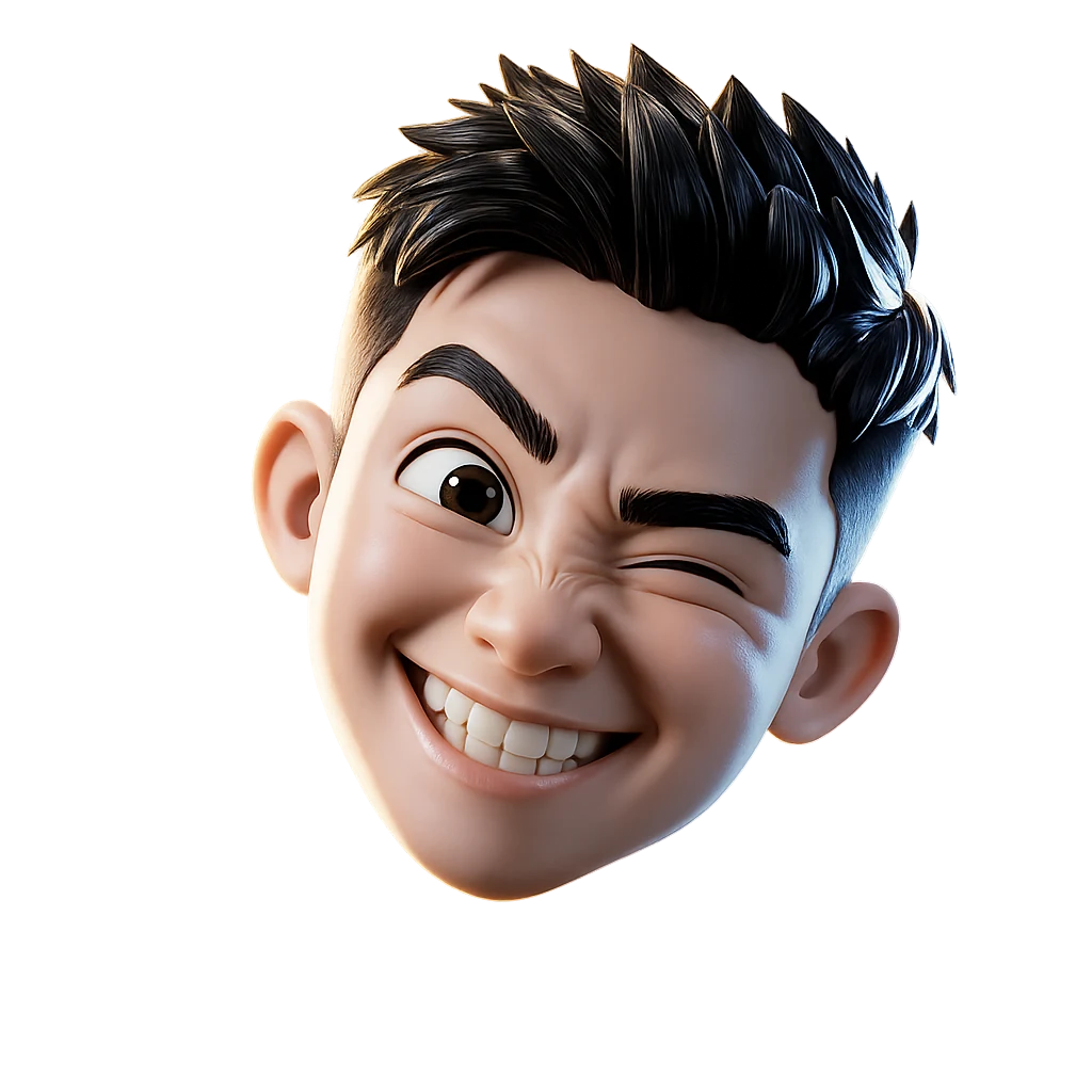 Playful 3D portrait of Sky Chen